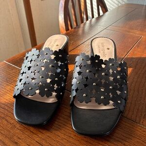 Kate Spade Daisy Mule Shoe Women’s 7B Black Leather Heeled